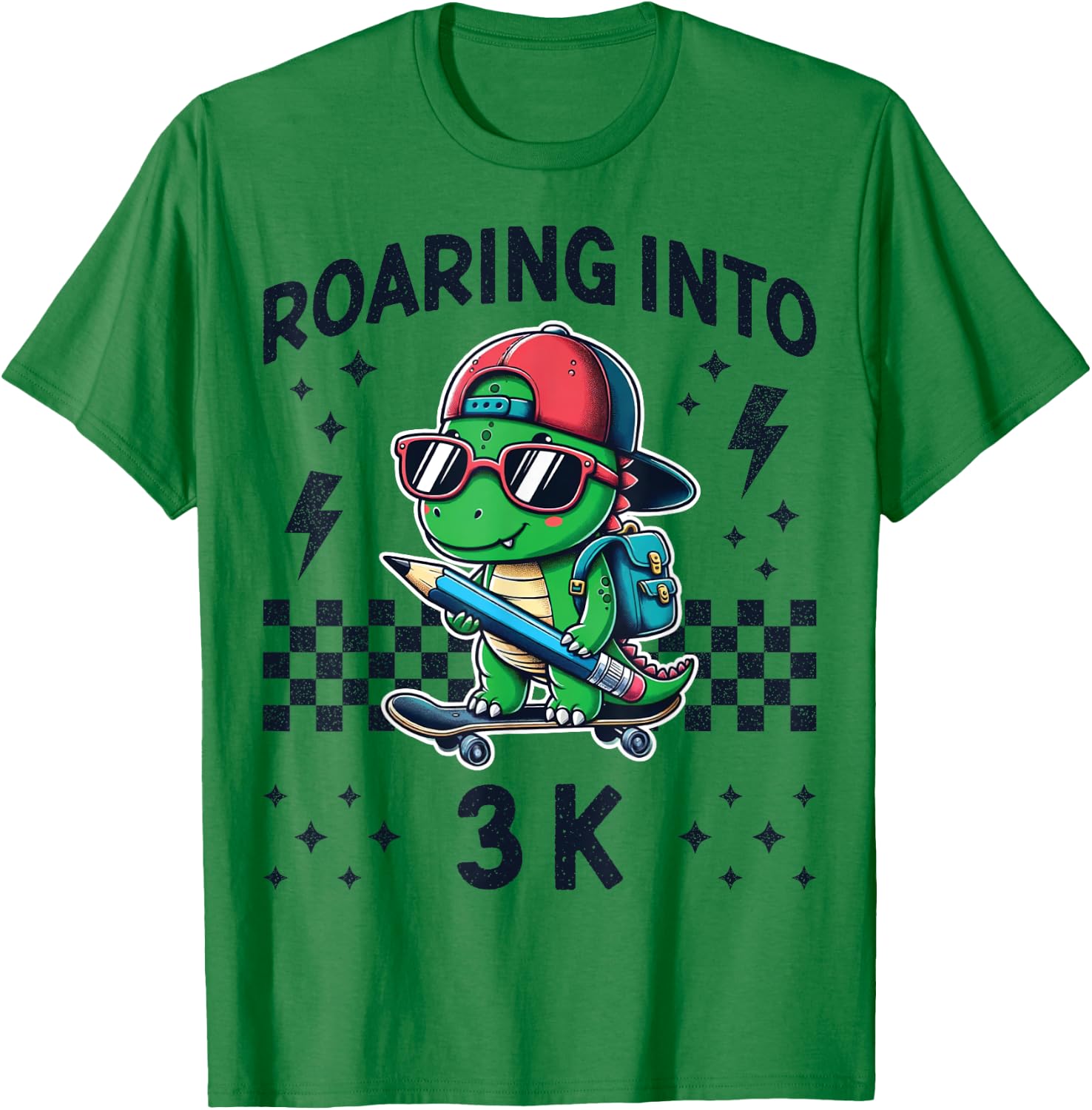 Roaring Into 3K Dinosaur Back to School Kid I’m Ready for 3K T-Shirt - T-Shirt | Irish Green