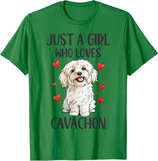 Just a Girl Who Loves Cavachon Funny Cavachon Dog Owner T-Shirt - T-Shirt | Irish Green