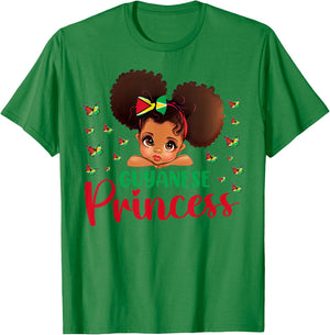 Guyanese Princess Guyana for Black Girls Kids T-Shirt - T-Shirt | Irish Green