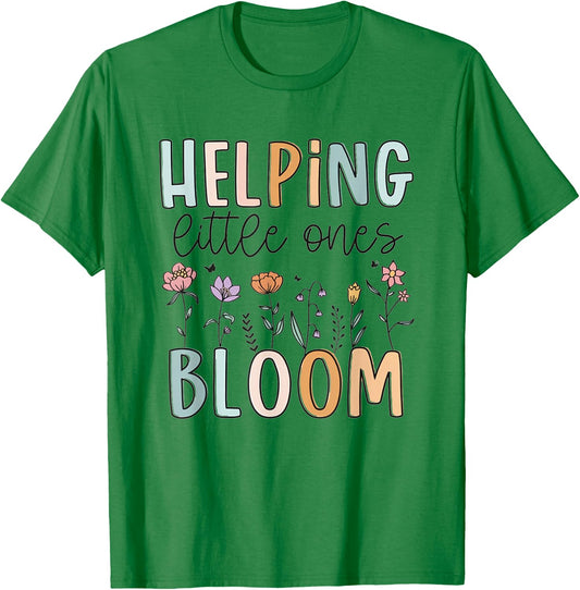 Women Spring Helping Little Ones Bloom Wildflower NICU Nurse T-Shirt - T-Shirt | Irish Green