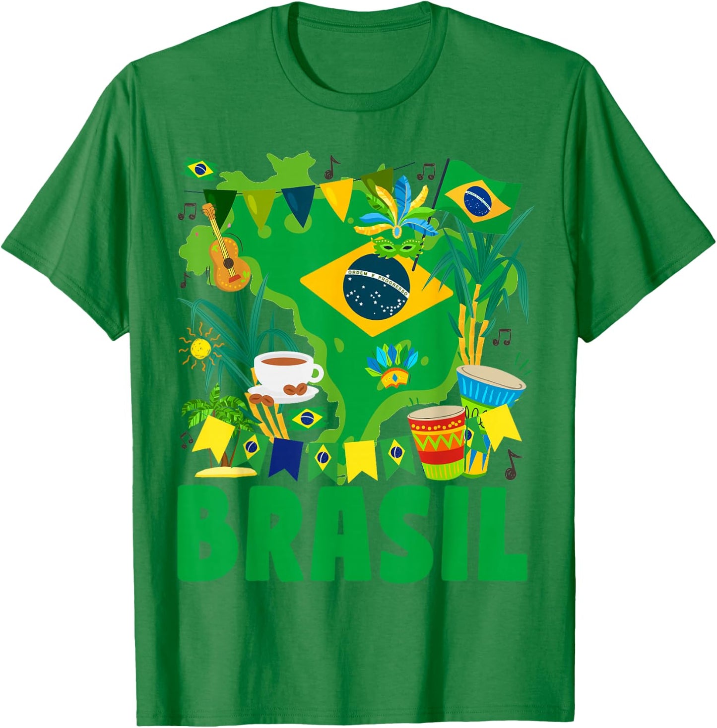 Brasil Flag Outfit Idea For Kids Brazil & Brazilian Flag T-Shirt - T-Shirt | Irish Green