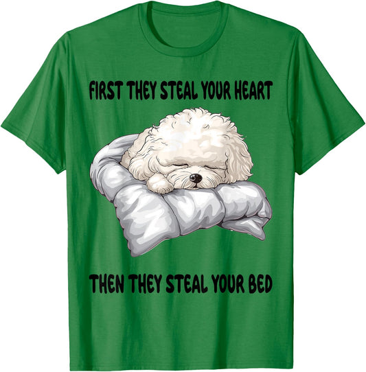 Bichon Frise Sleeping Pajamas Nightgown T-Shirt - T-Shirt | Irish Green
