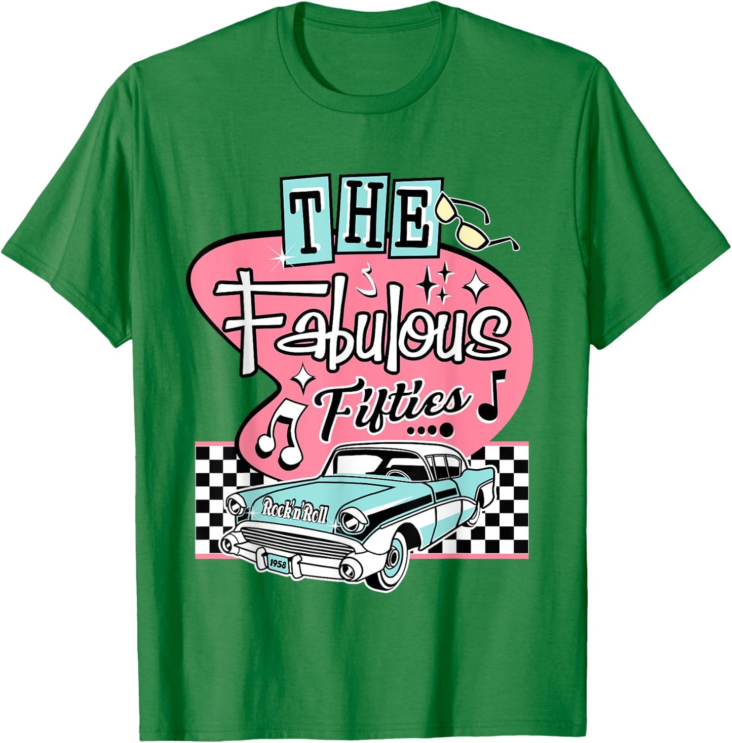 1950s Sock Hop Dance Retro 50s Costume Rockabilly Doo Wop T-Shirt - T-Shirt | Irish Green