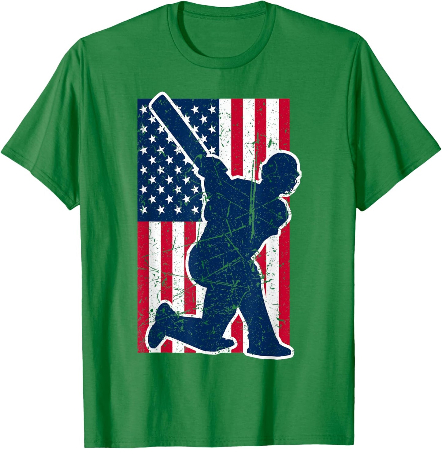 USA Cricket Cricketer America Flag Cricketers India Pakistan T-Shirt - T-Shirt | Irish Green
