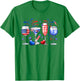 Wine Glasses 4th Of July Drinking Red White Blue USA Flag T-Shirt - T-Shirt | Irish Green