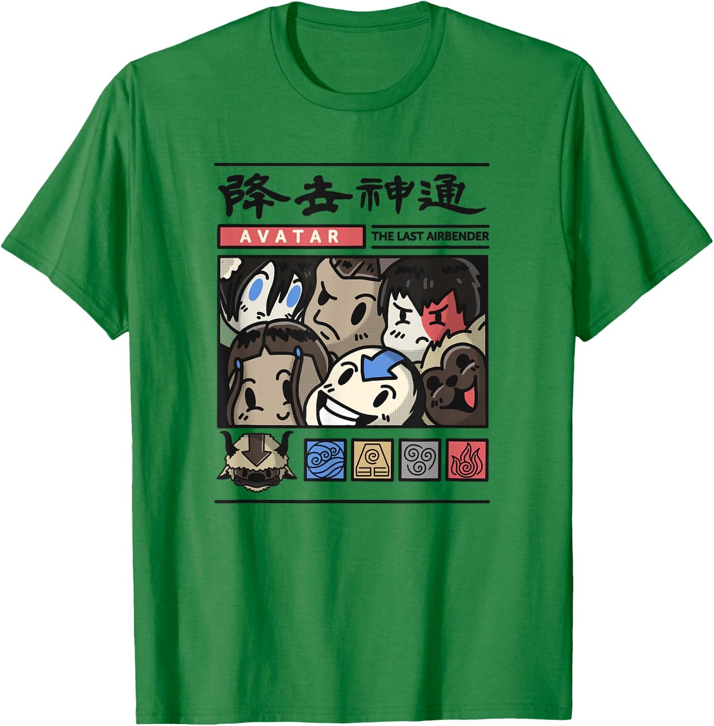 Avatar: The Last Airbender Chibi Comic T-Shirt - T-Shirt | Irish Green