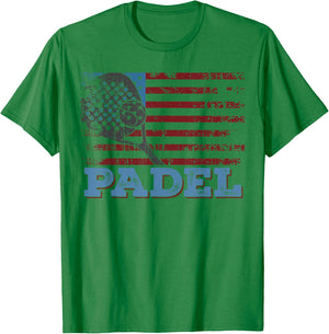 Padel American Flag Paddle Lovers for Patriotic Padel Player Kids Men T-Shirt - T-Shirt | Irish Green