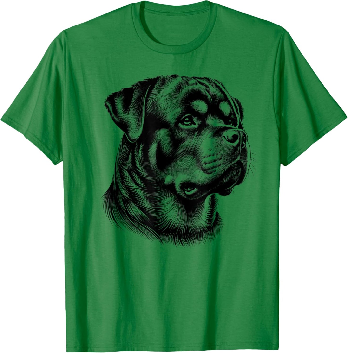 Proud Rottweiler Head in Realistic Drawing Style T-Shirt - T-Shirt | Irish Green