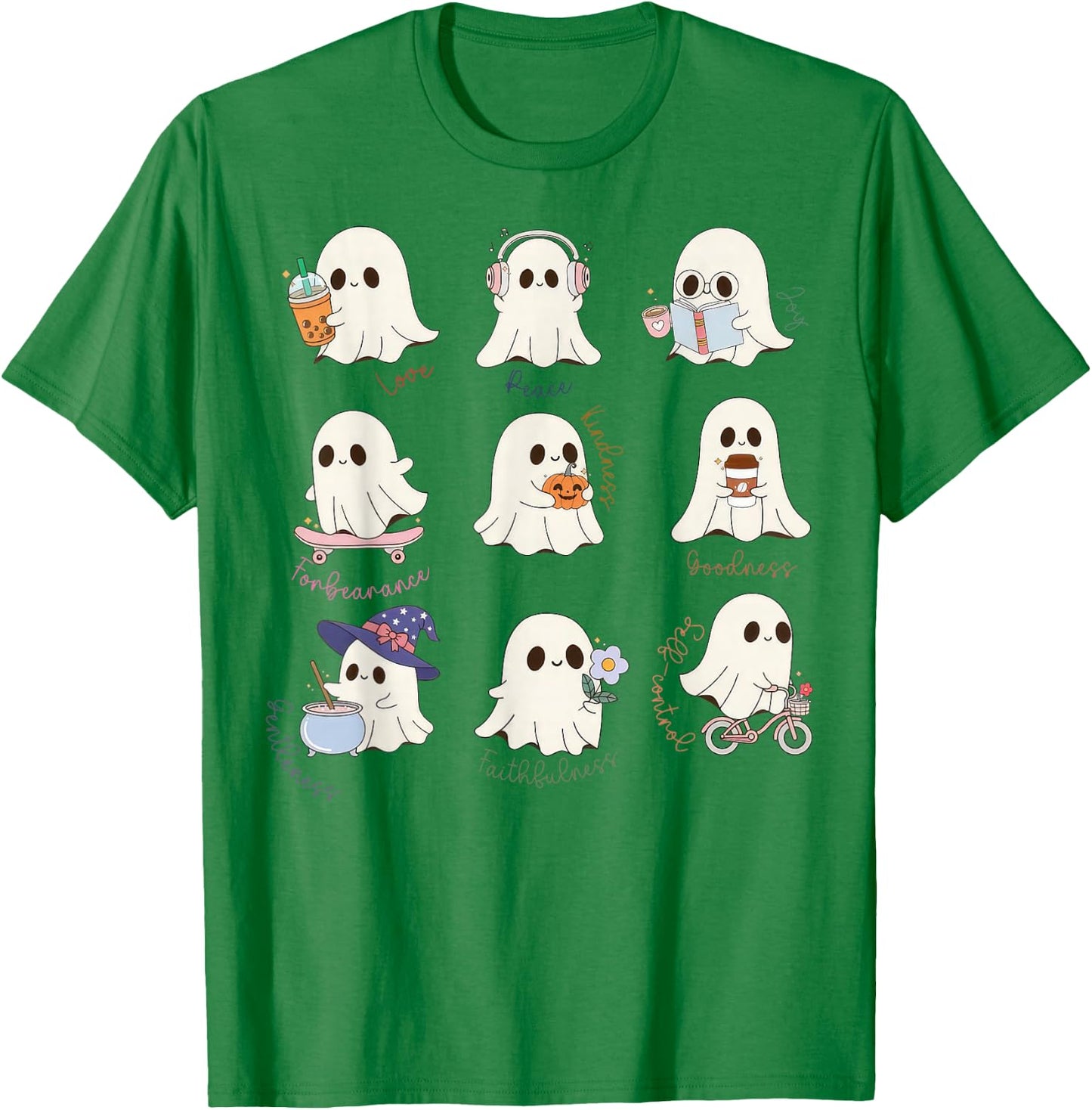 Christian Halloween Fruit Of The Spirit Ghost Faith Bible T-Shirt - T-Shirt | Irish Green