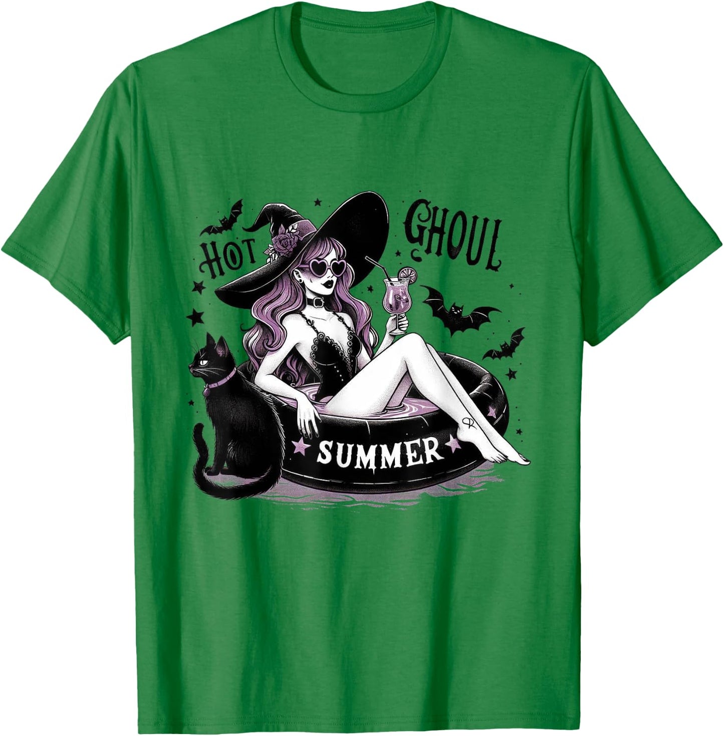 Hot Ghoul Summer Halloween Witch Party Costume T-Shirt - T-Shirt | Irish Green
