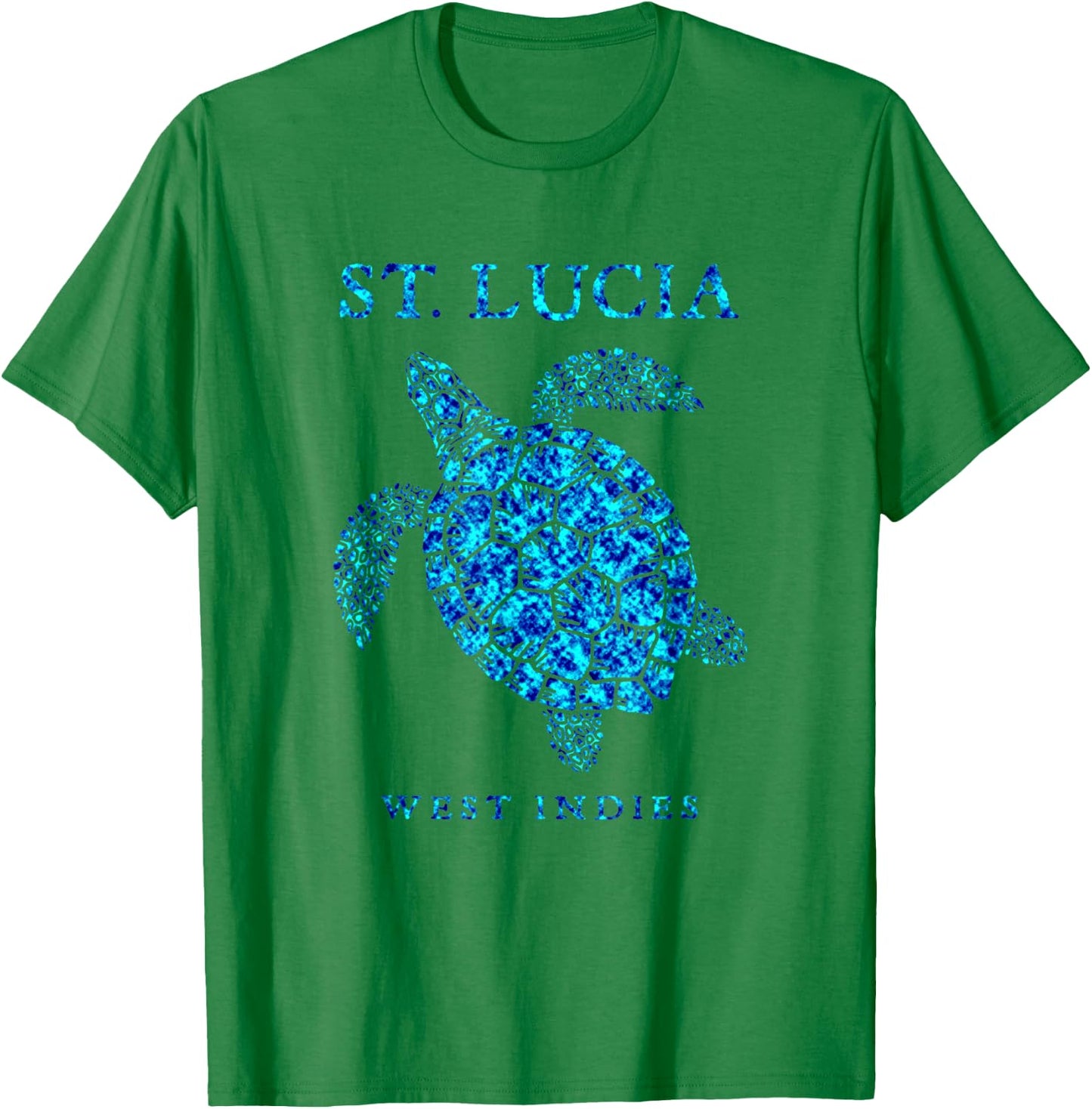 St Lucia Sea Turtle Beach Girls Boys Souvenir Vacation T-Shirt - T-Shirt | Irish Green