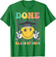 Retro Groovy DONE Class Of 2024 Smile Face Senior Graduation T-Shirt - T-Shirt | Irish Green