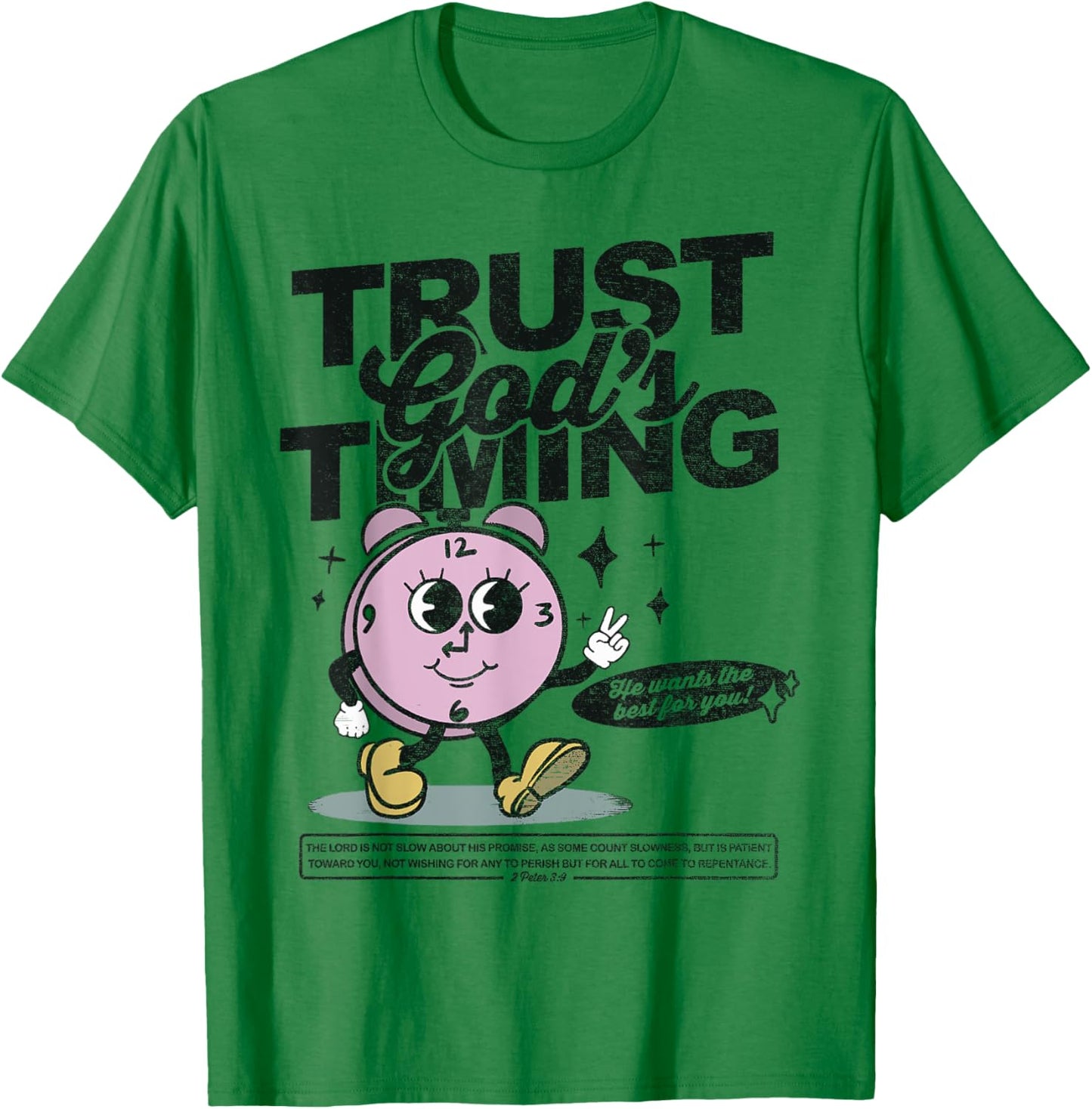 Trust God's Timing Women Christian Religious Women Men T-Shirt - T-Shirt | Irish Green