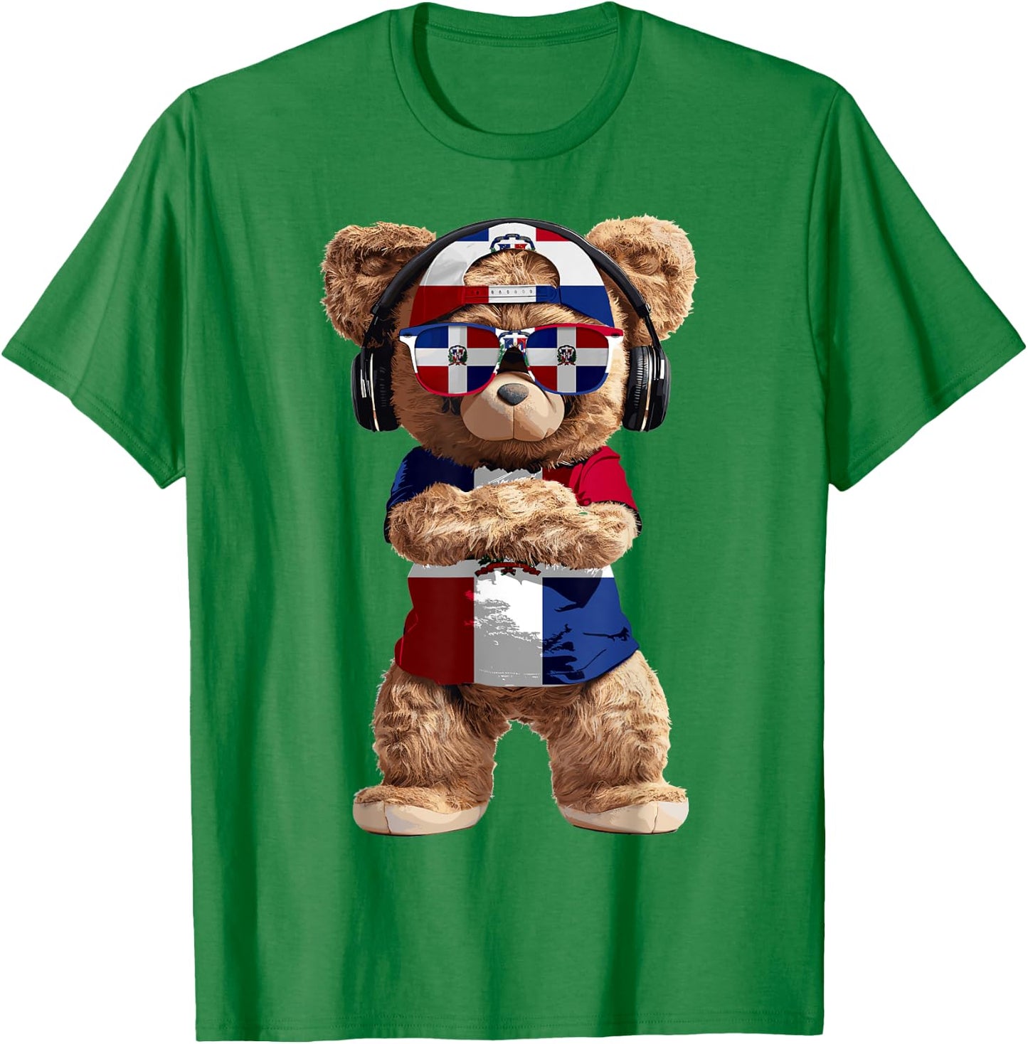 Dominican Republic Flag Souvenirs Bear Products Dominican T-Shirt - T-Shirt | Irish Green