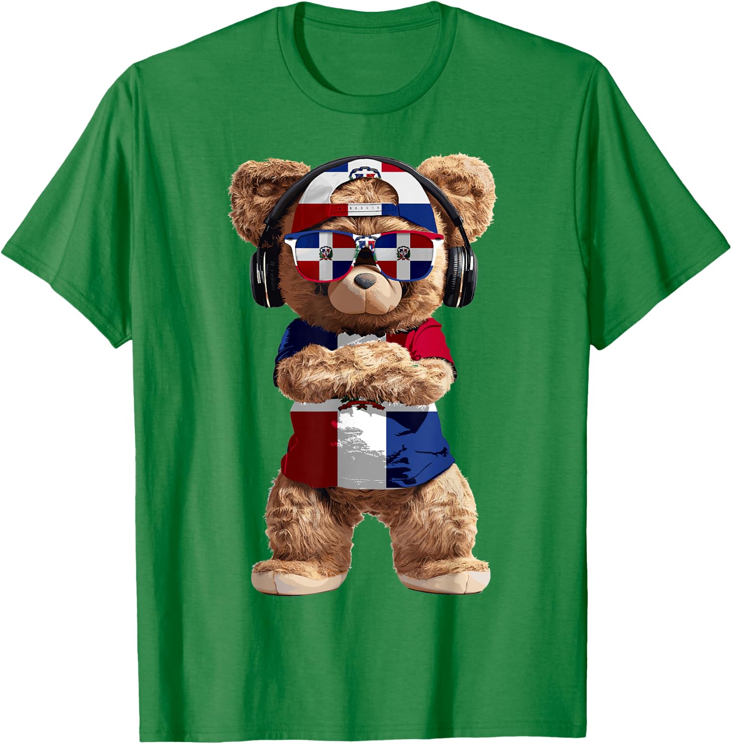 Dominican Republic Flag Souvenirs Bear Products Dominican T-Shirt - T-Shirt | Irish Green