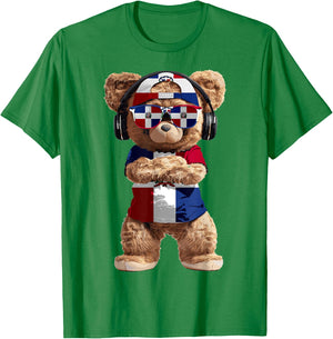 Dominican Republic Flag Souvenirs Bear Products Dominican T-Shirt - T-Shirt | Irish Green
