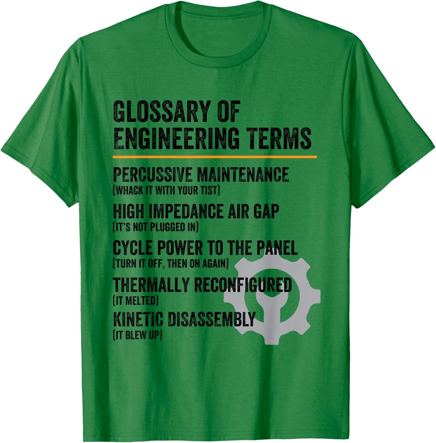 Glossary of Engineering Terms Funny Engineer Definitions T-Shirt - T-Shirt | Irish Green