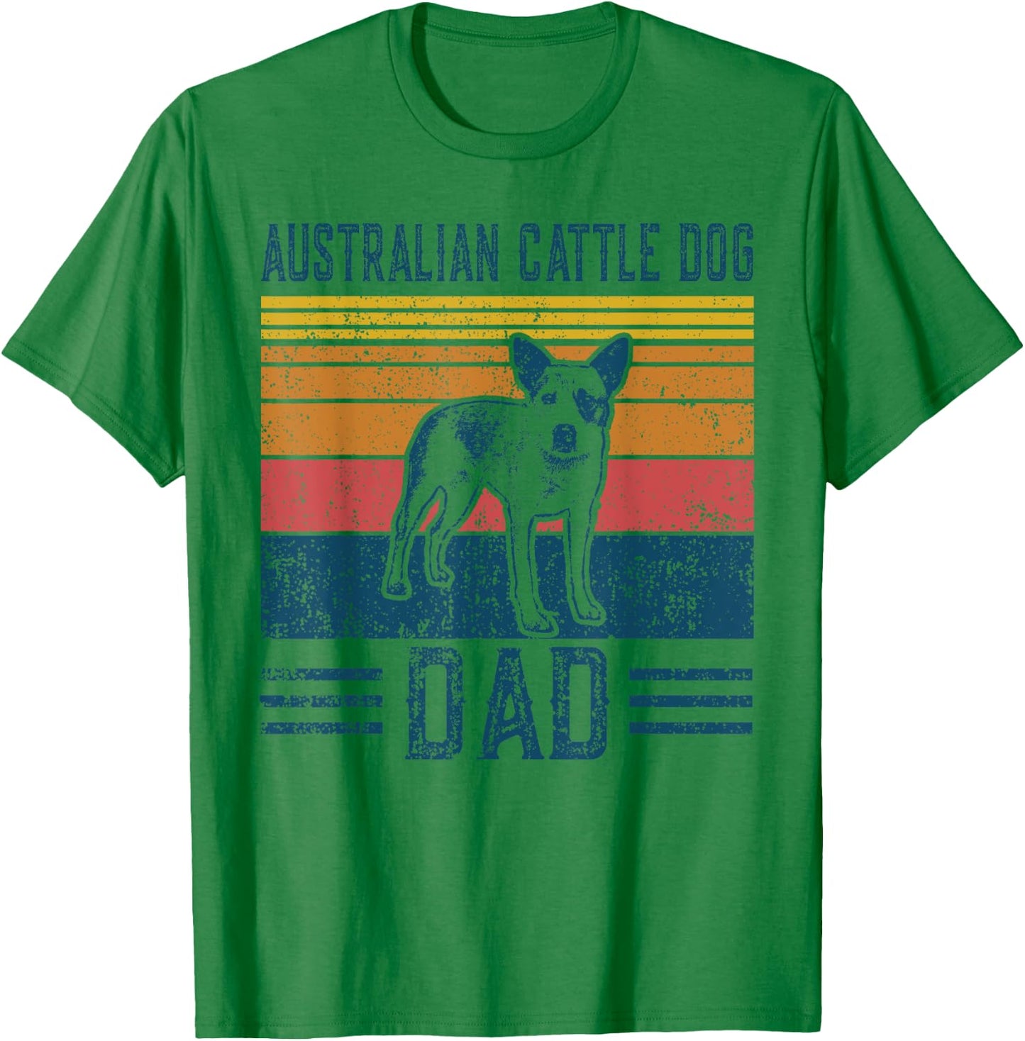 Dog | Red Heeler Papa - Vintage Australian Cattle Dog Dad T-Shirt - T-Shirt | Irish Green