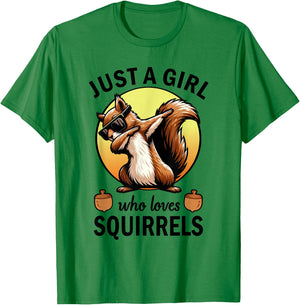 Just A Girl Who Loves Squirrels T-Shirt - T-Shirt | Irish Green