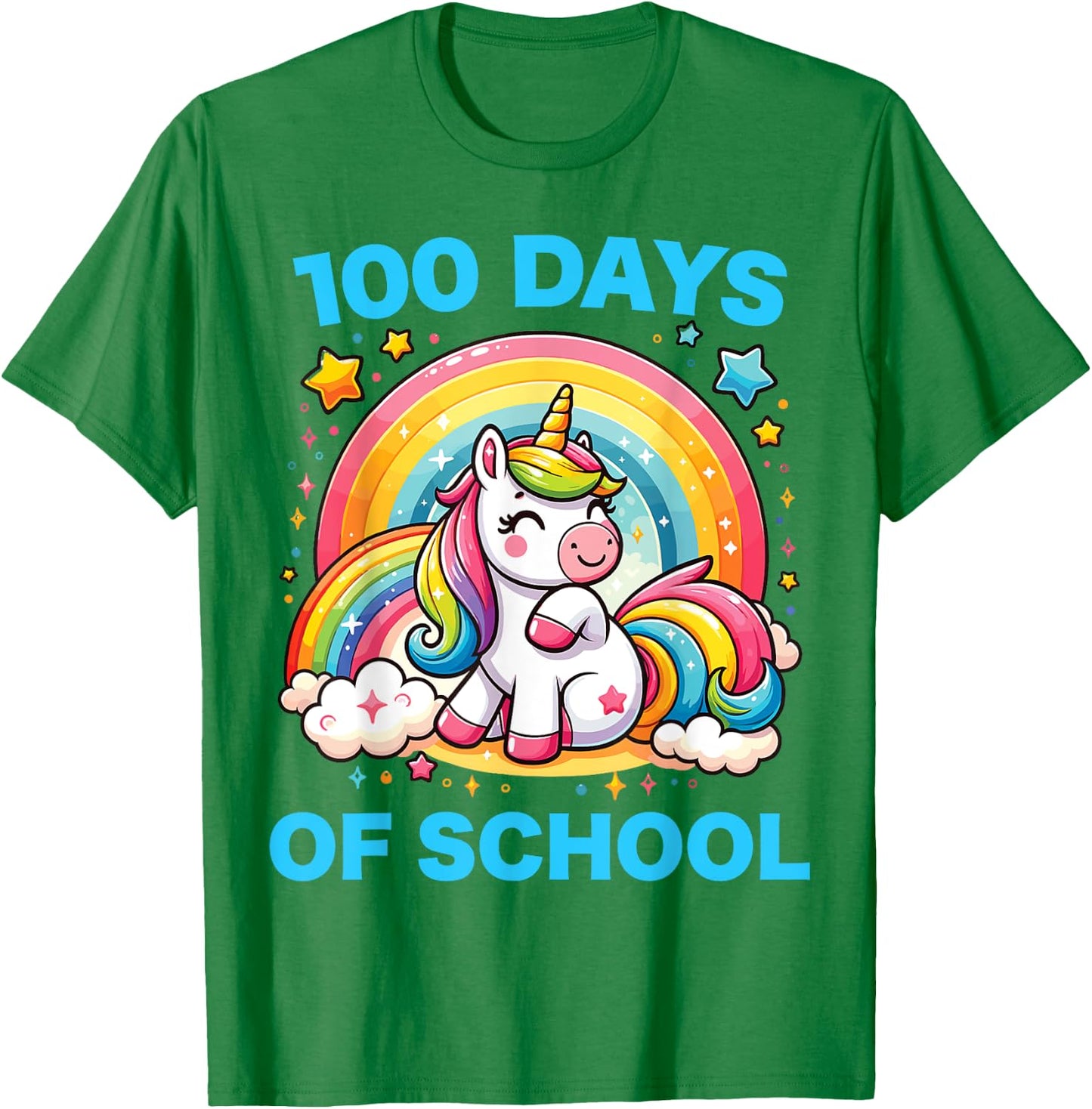 100 Days of School Unicorn Girls Teacher 100th Day of School T-Shirt - T-Shirt | Irish Green