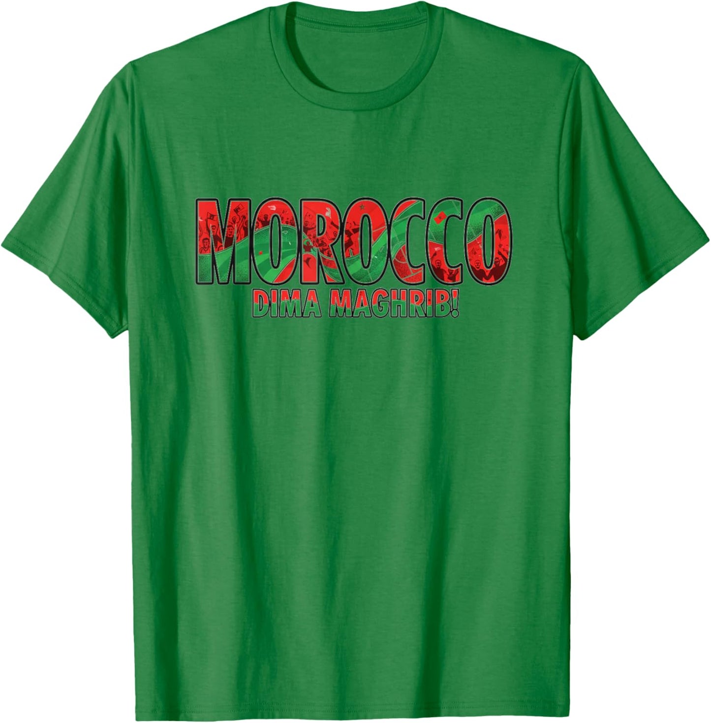 Maroc Dima Maghrib Maillot de Supporter de Football 2026 T-Shirt - T-Shirt | Irish Green