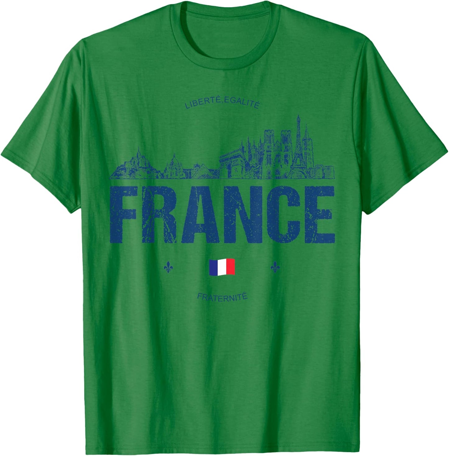 France Souvenir Travel , Small, White T-Shirt - T-Shirt | Irish Green