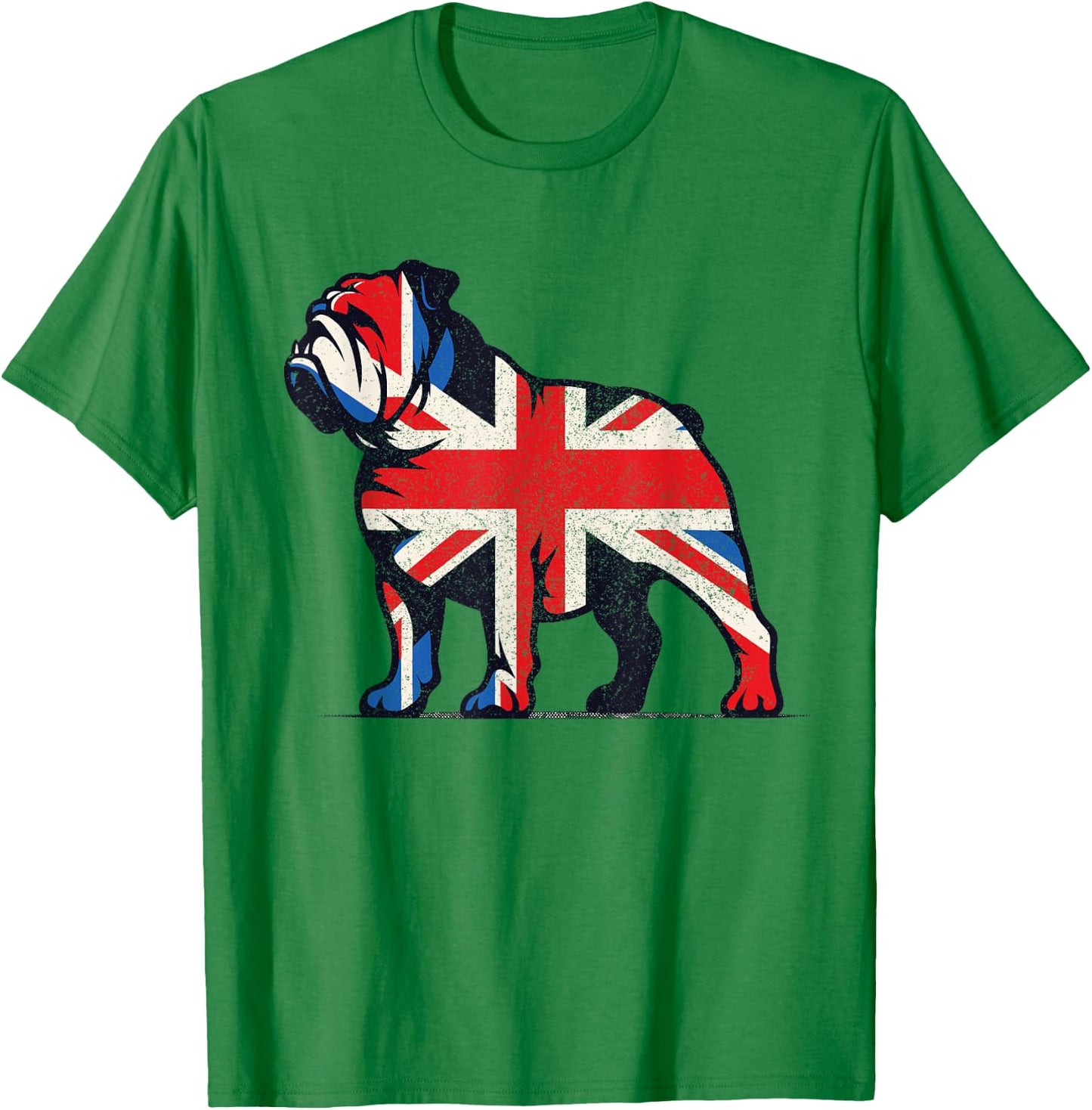 English Bulldog British Union Jack Great Britain Flag Men Women Kids T-Shirt - T-Shirt | Irish Green