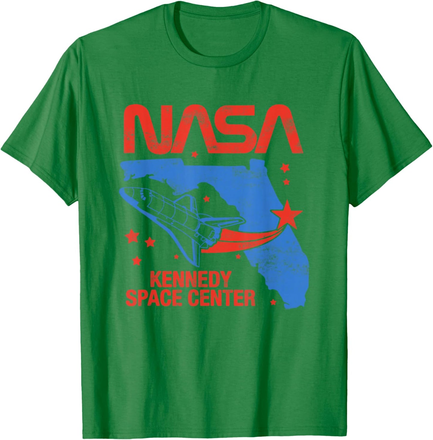 NASA Iconic Kennedy Space Center Vintage Big Chest Poster T-Shirt - T-Shirt | Irish Green