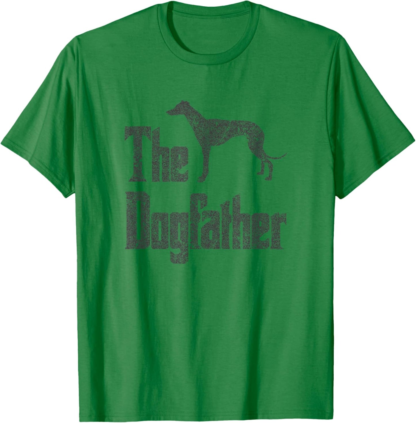 The Dogfather , Greyhound Silhouette, Funny Dog Gift T-Shirt - T-Shirt | Irish Green