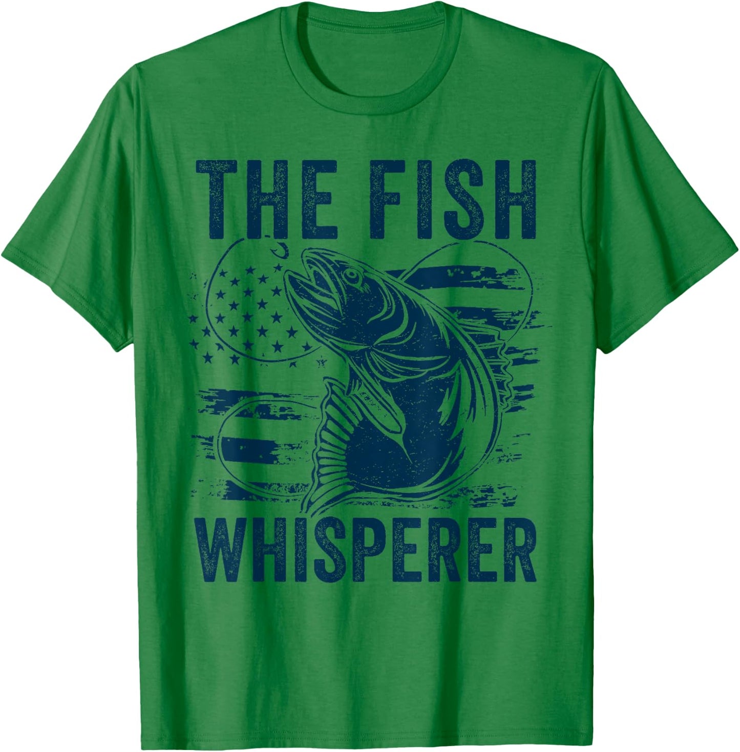 The Fish Whisperer US flag Funny Fishing T-Shirt - T-Shirt | Irish Green