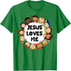 Kids Jesus Loves Me Cute Christian Faith Girl Boy Toddler T-Shirt - T-Shirt | Irish Green