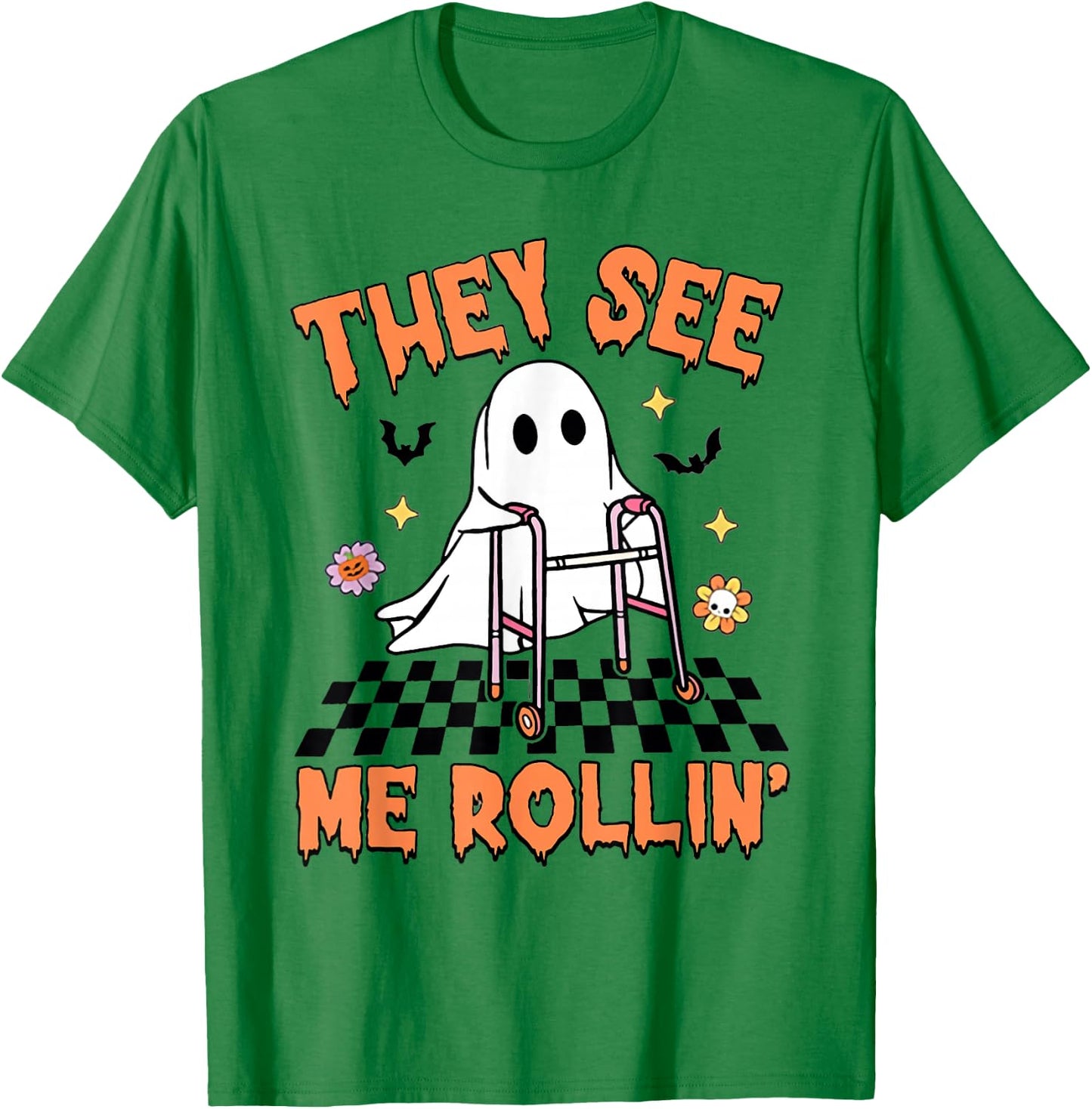 Physical Therapy Halloween They See Me Rolling Spooky PT PTA T-Shirt - T-Shirt | Irish Green