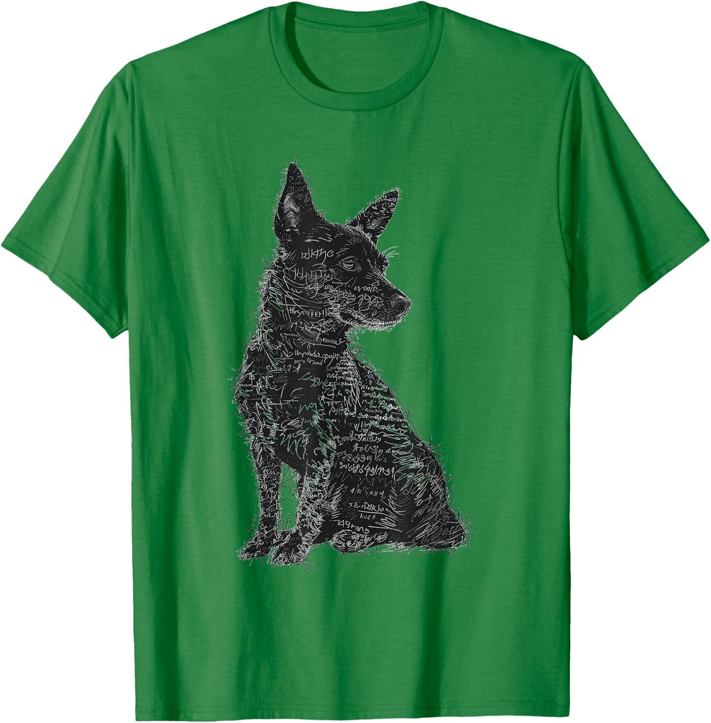 Dog Abstract Motif Drawing Artwork Animal Dog Women Kids T-Shirt - T-Shirt | Irish Green