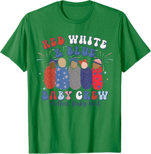 Red White Blue Baby Crew Mother Baby Nurse MBU 4th of July Kids Men T-Shirt - T-Shirt | Irish Green