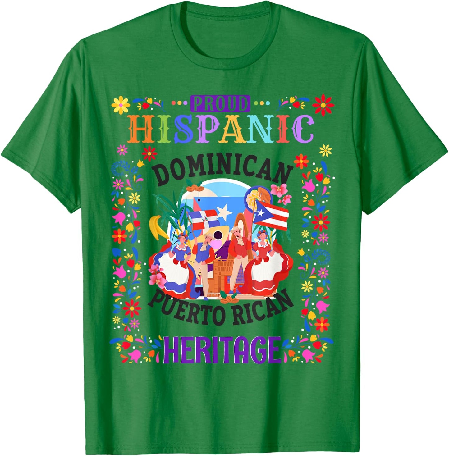 Dominican & Puerto Rican Flag Outfit Idea For Kids Dominican T-Shirt - T-Shirt | Irish Green