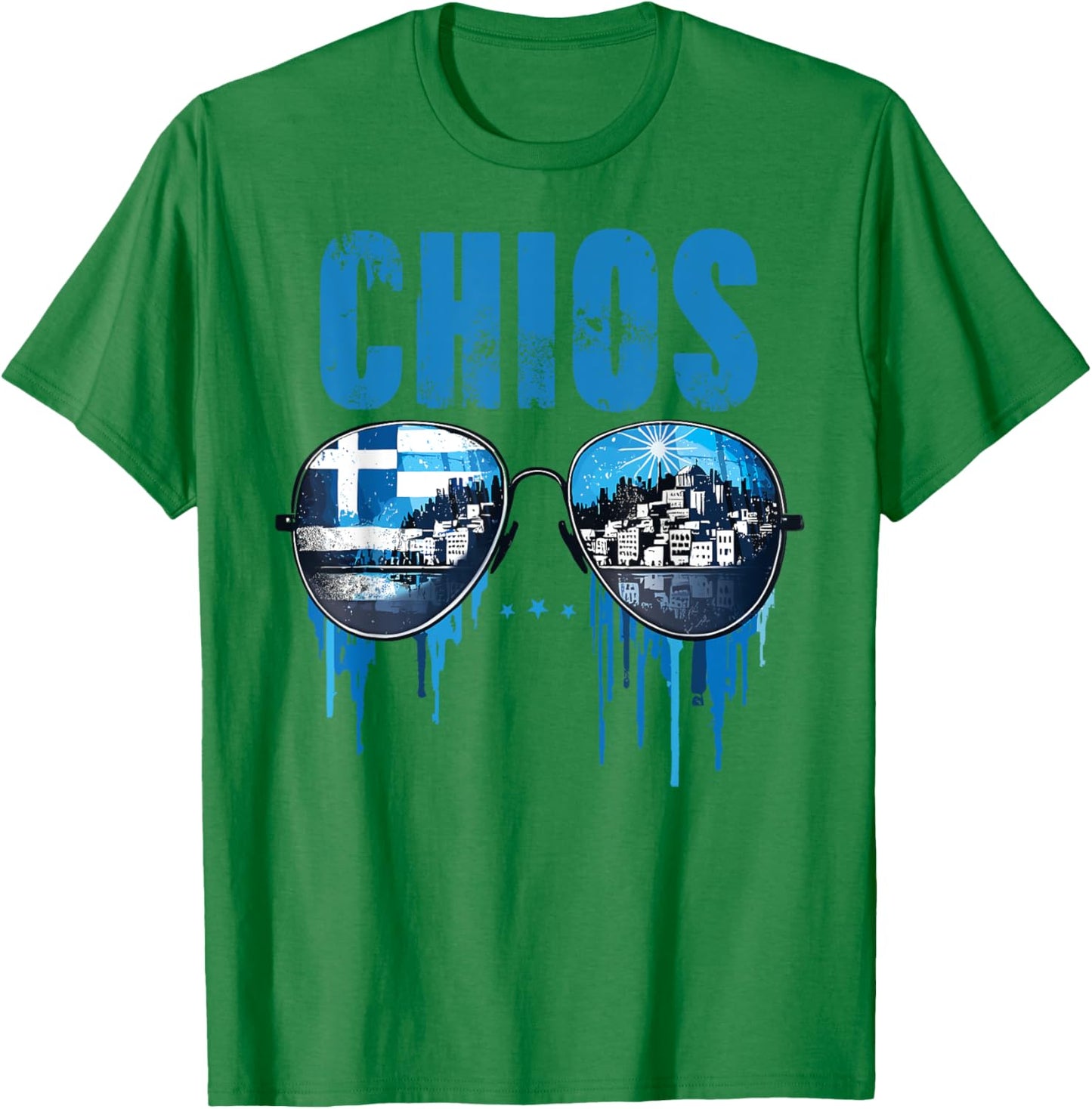Chios Retro Sunglasses T-Shirt - T-Shirt | Irish Green