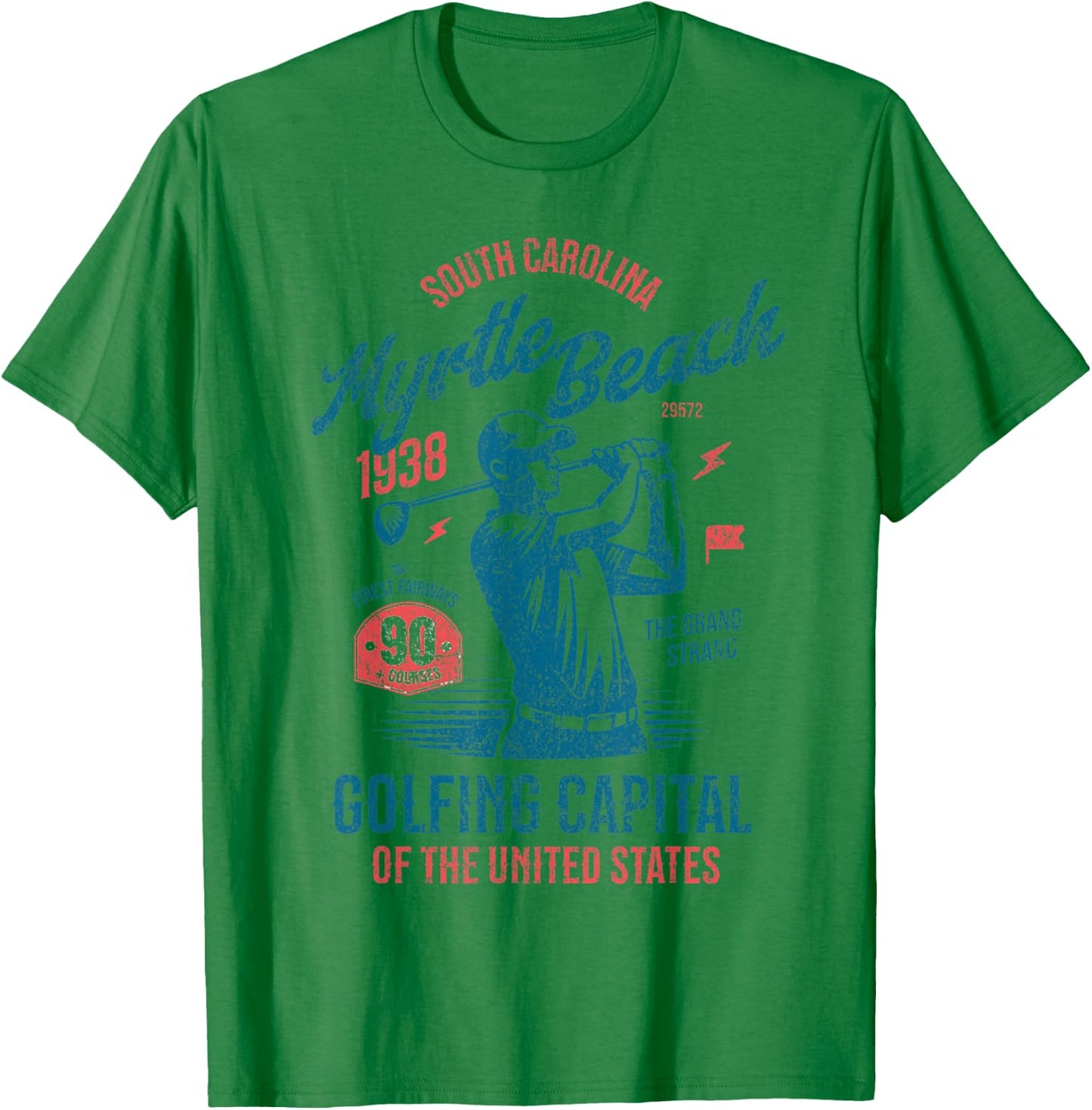 Myrtle Beach South Carolina Golfing Capital Golf T-Shirt - T-Shirt | Irish Green