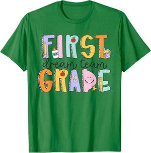 First Grade Dream Team First Day Of School Teacher Students Men Women Girls Kids T-Shirt - T-Shirt | Irish Green