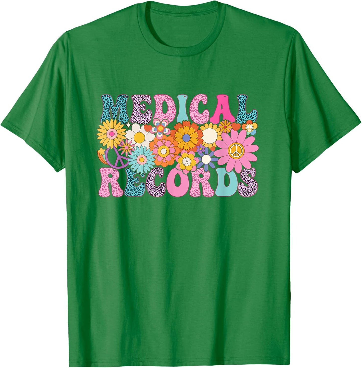 Medical Records Week Groovy Leopard Appreciation Day Women T-Shirt - T-Shirt | Irish Green