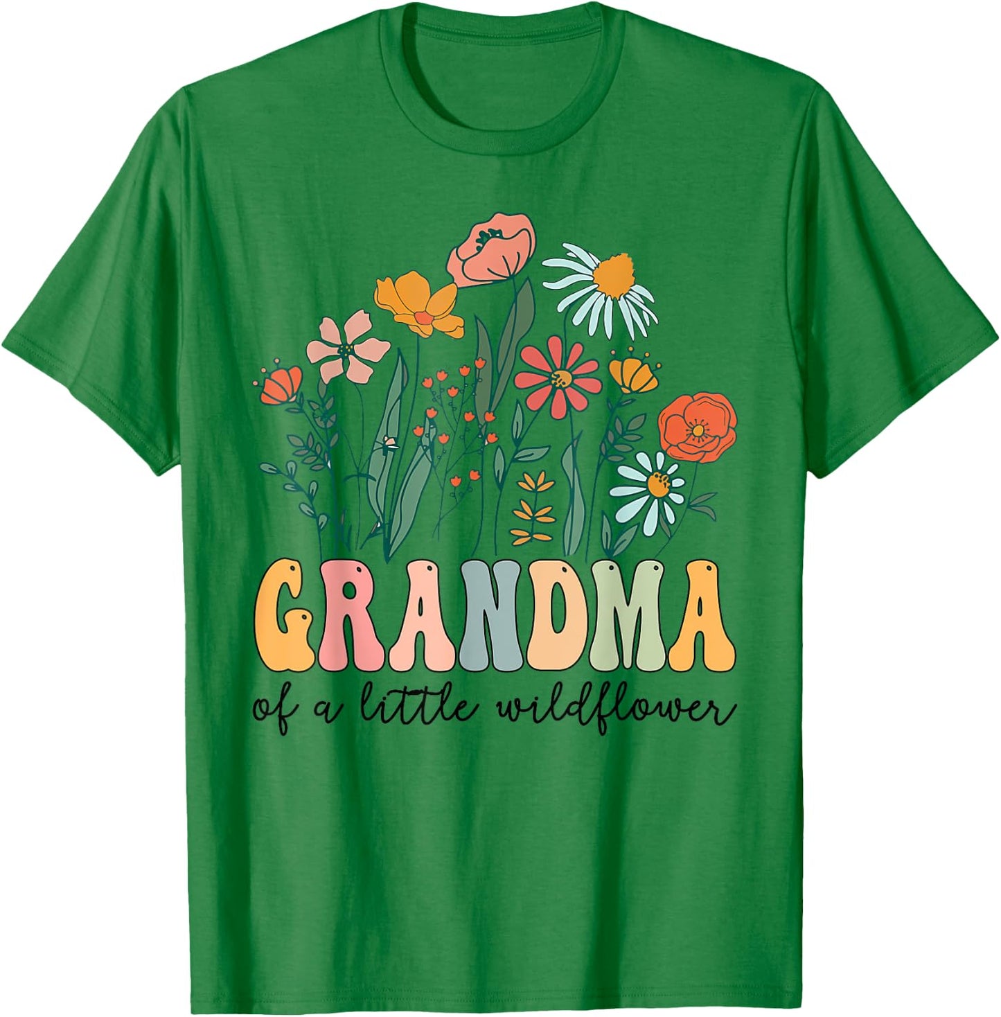 Grandma Of The Little Wildflower Birthday Party Baby Shower T-Shirt - T-Shirt | Irish Green