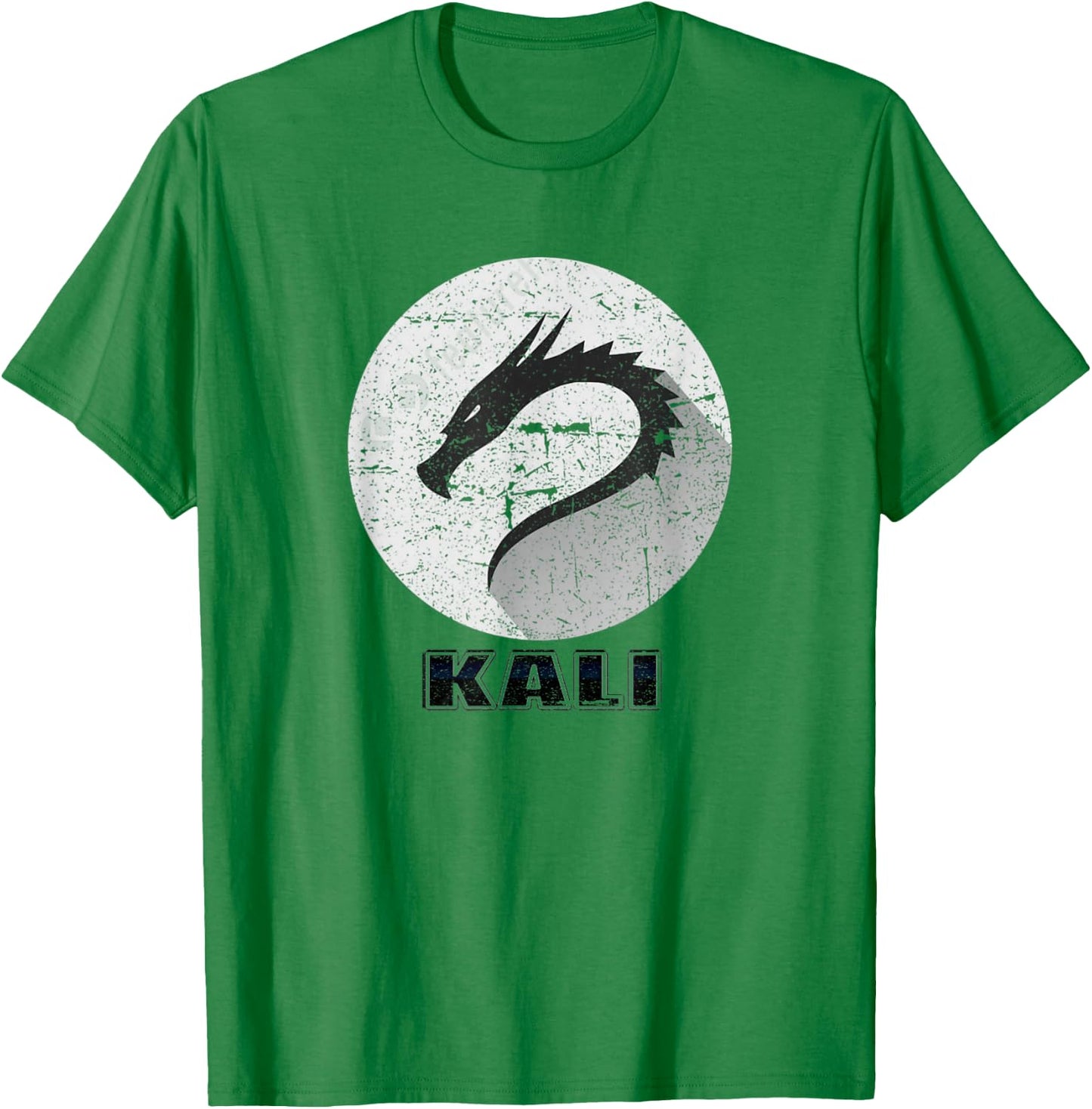 Kali Linux Scratched tagline Dragon logo Open Source Os T-Shirt - T-Shirt | Irish Green