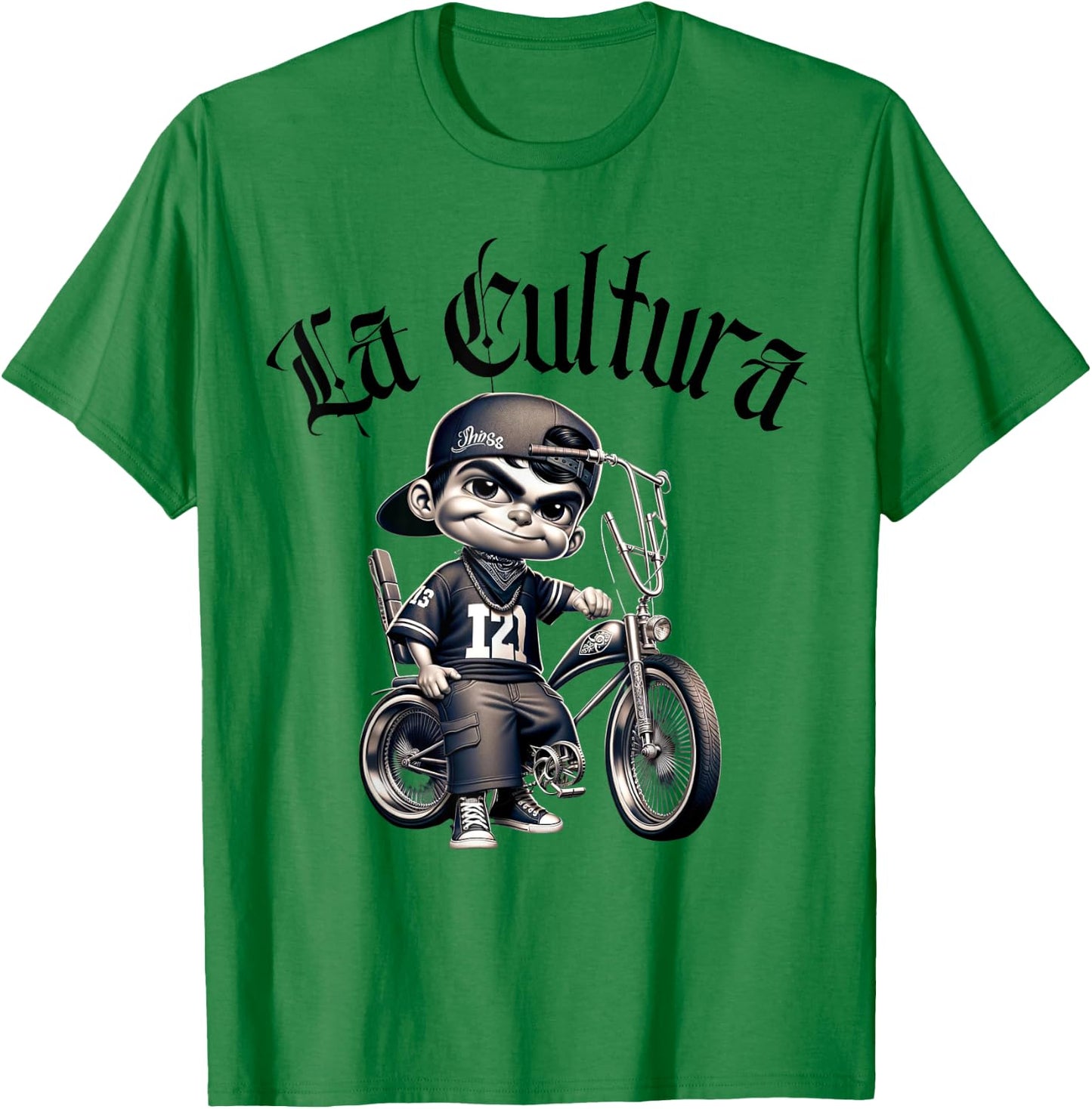 Chicano Mexican Hispanic Bike Show Lowrider Bike La Cultura T-Shirt - T-Shirt | Irish Green