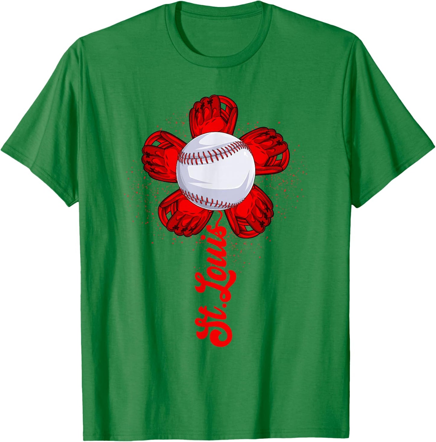 St. Louis Retro Baseball Flower Lover Met At Game Day Boys T-Shirt - T-Shirt | Irish Green