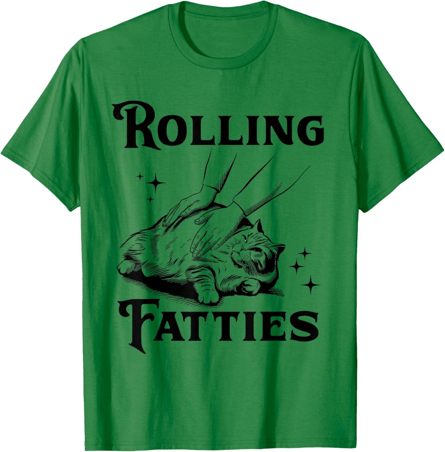 Rolling Fatties Funny Cat Lover & T-Shirt - T-Shirt | Irish Green