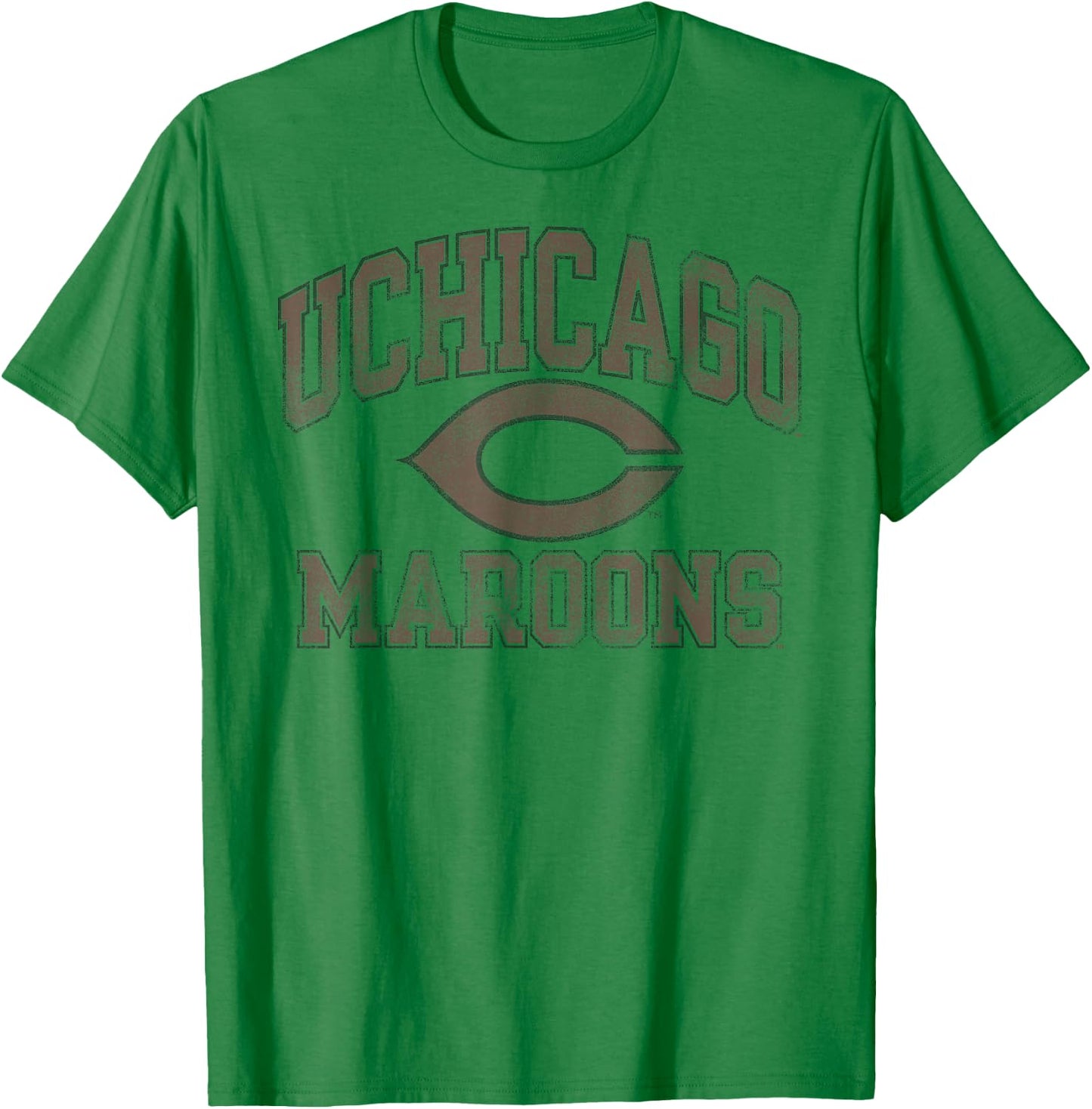 Chicago Maroons Vintage Worn Gray Officially Licensed T-Shirt - T-Shirt | Irish Green