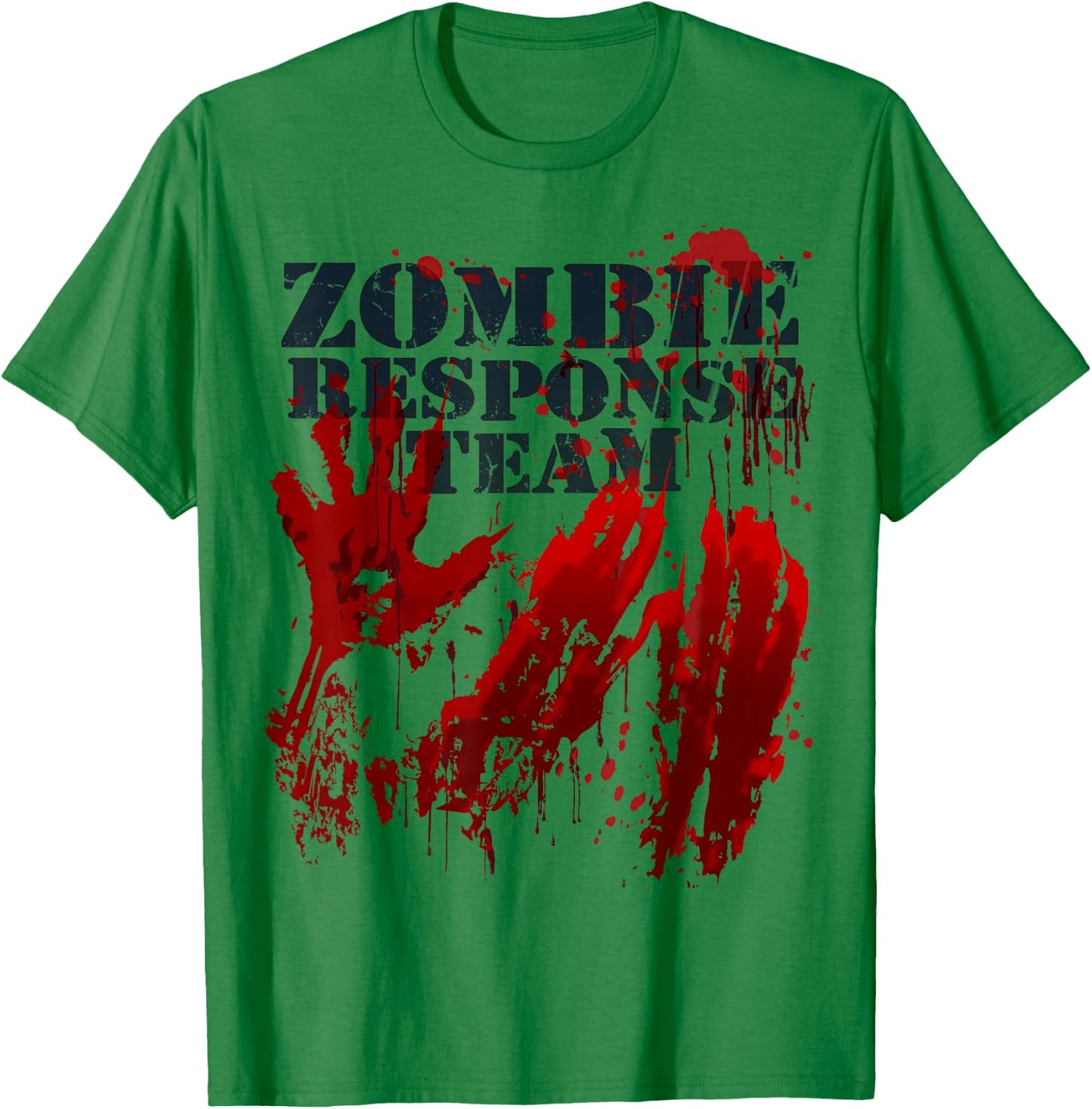 Zombie Shirt Blood Splatter Hands Zombie Response Team T-Shirt - T-Shirt | Irish Green