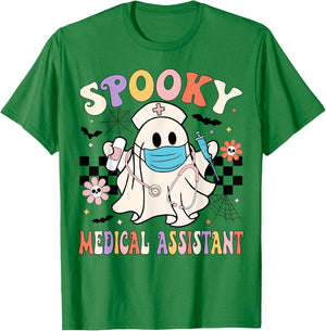 Spooky Medical Assistant Ghost Medical Assistant Halloween T-Shirt - T-Shirt | Irish Green