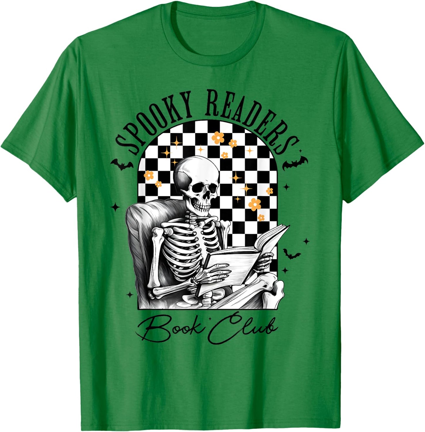 Groovy Spooky Readers Book Club Skeleton Book Lovers Bookish T-Shirt - T-Shirt | Irish Green