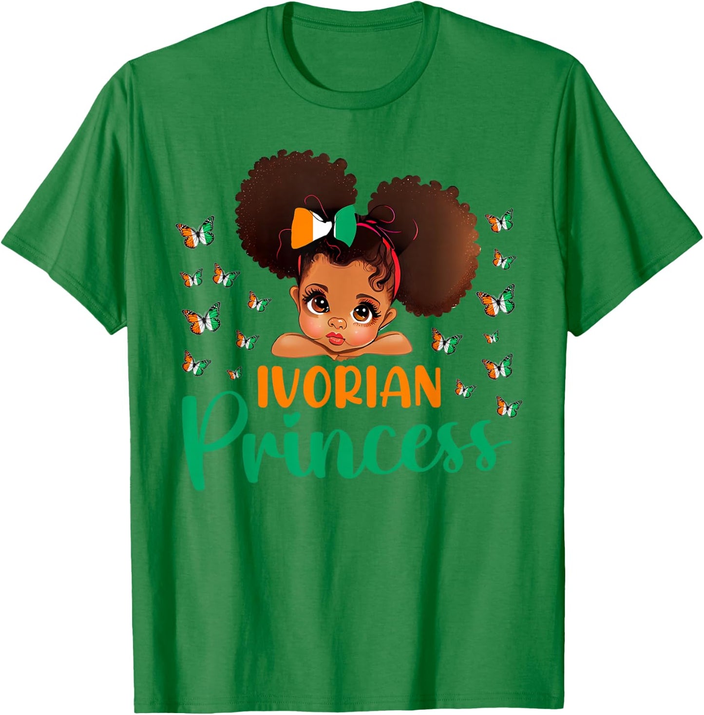 Ivorian Princess Ivory coast for Black Girls Kids T-Shirt - T-Shirt | Irish Green