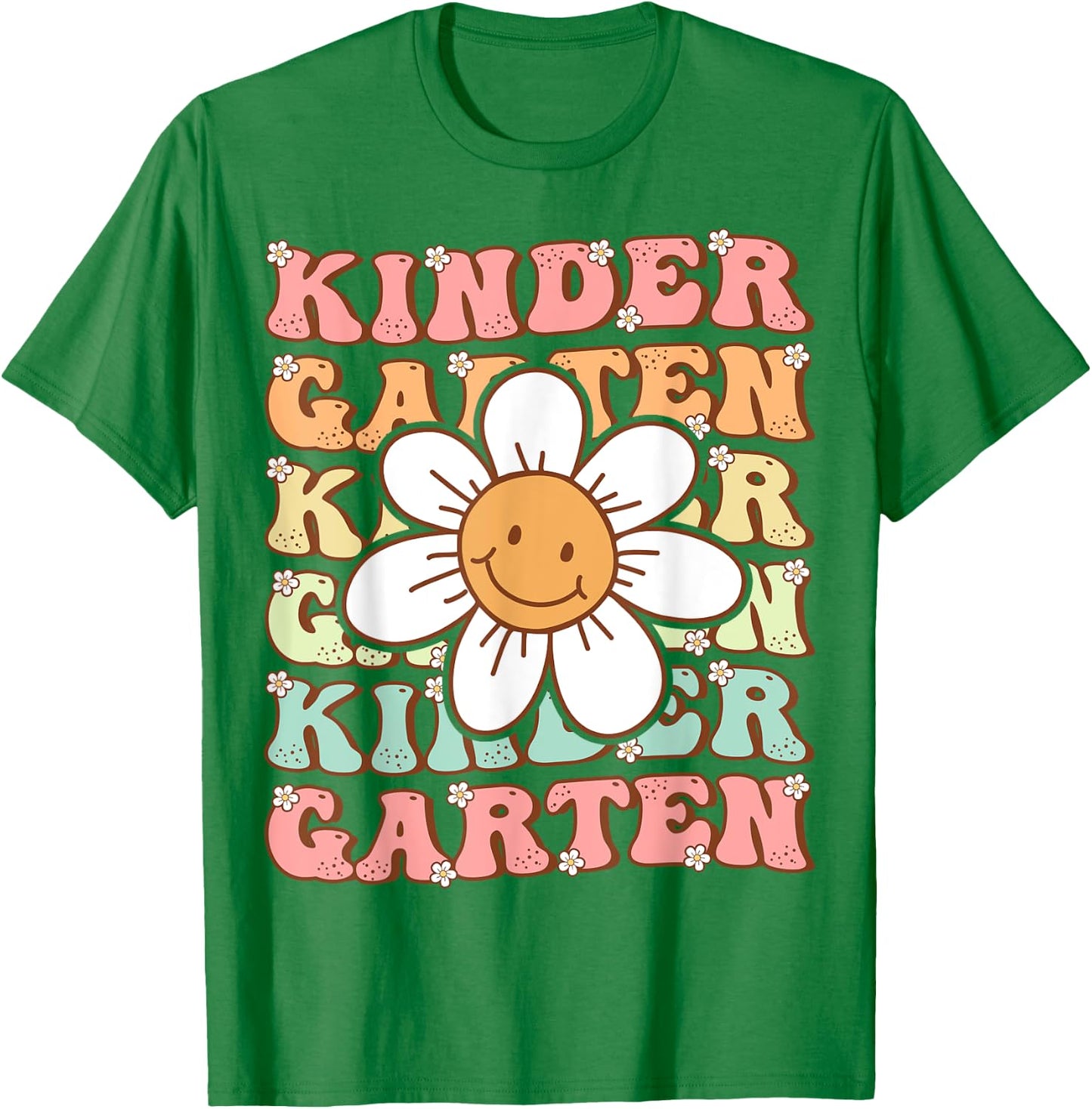 Groovy Kindergarten Back To School First Day of Kindergarten T-Shirt - T-Shirt | Irish Green